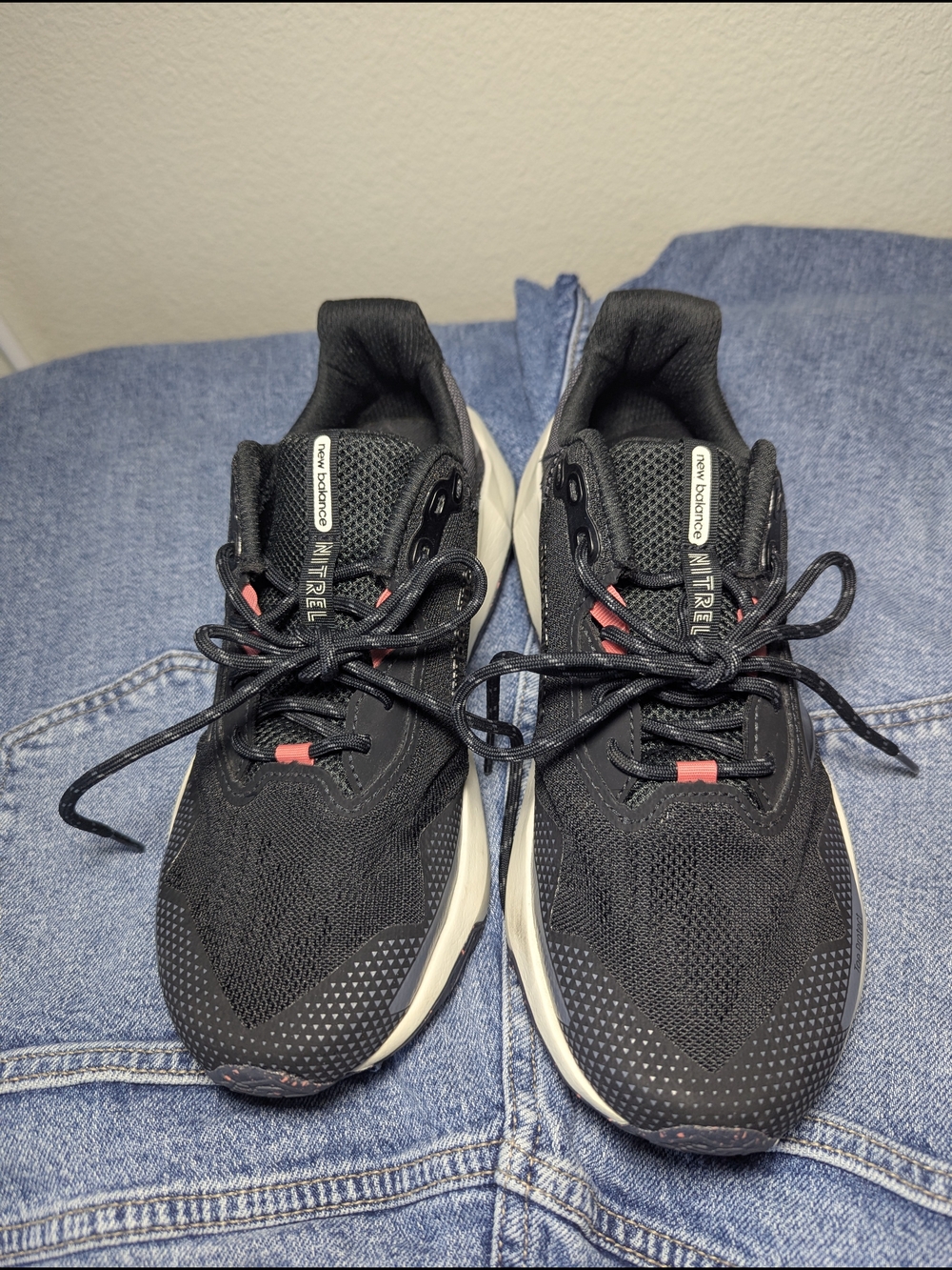 New Balance Black Running Sneakers with Cream Soles